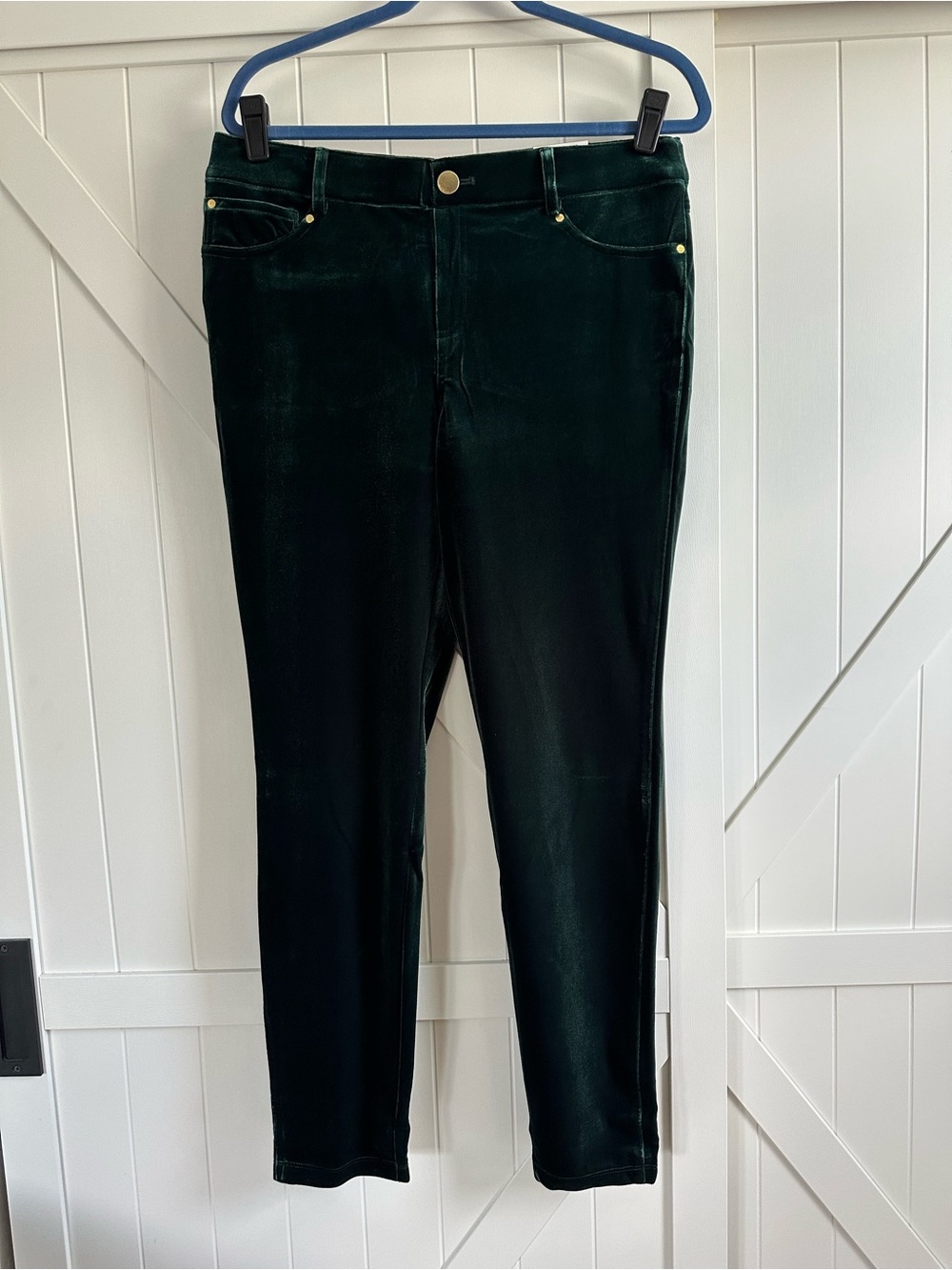 INC International Concepts Hunter Green Velvet Skinny Pants Size 14 NWT